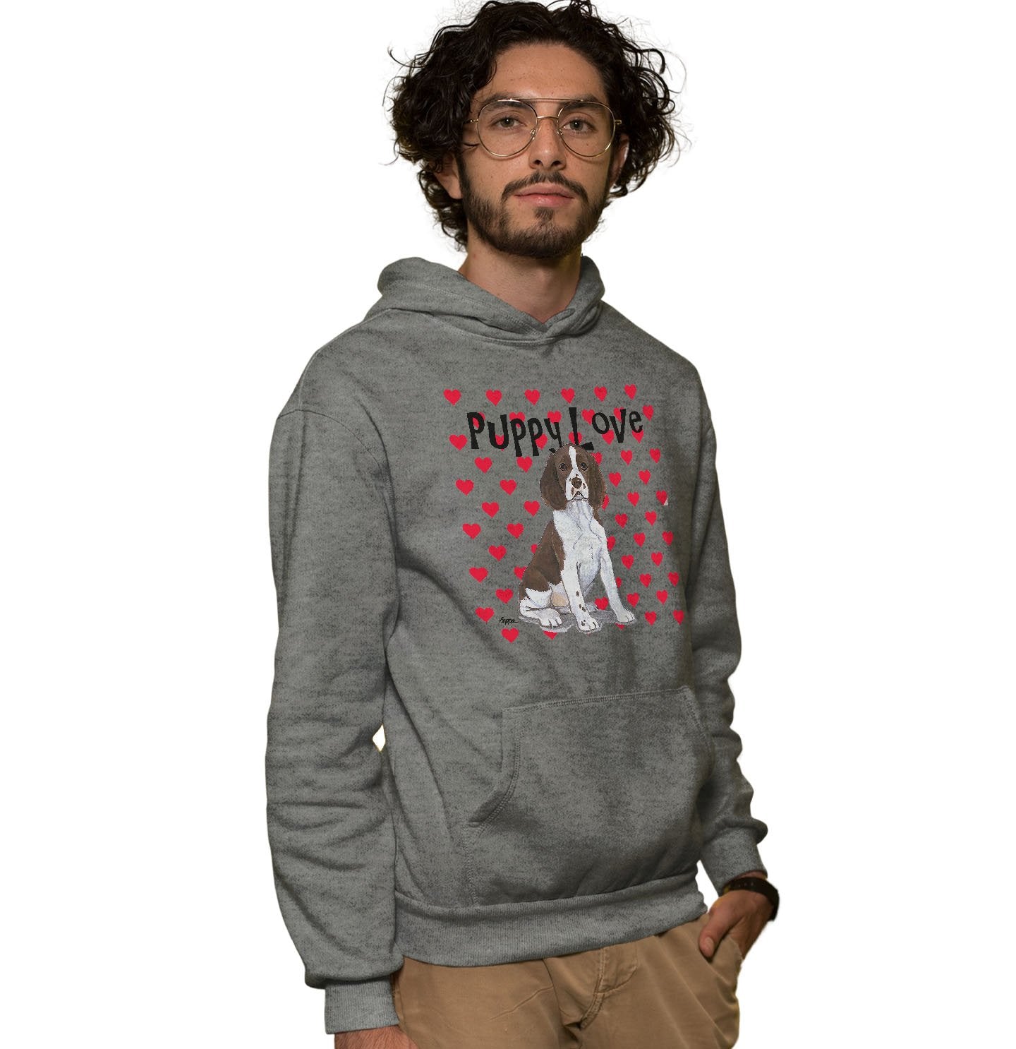 Springer Puppy Love - Adult Unisex Hoodie Sweatshirt