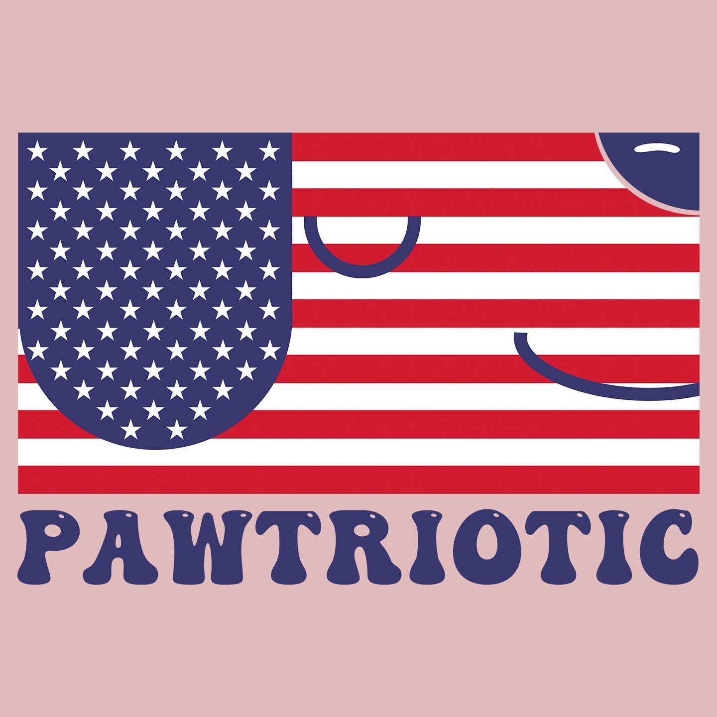 Pawtriotic Flag Dog - Women's Fitted T-Shirt