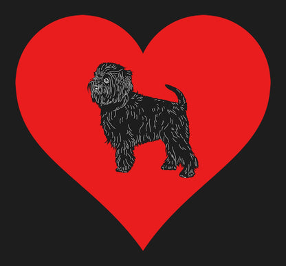 Affenpinscher on Heart Left Chest - Women's Full-Zip Hoodie Sweatshirt