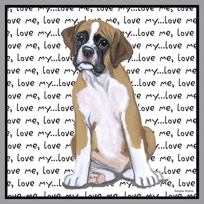 Boxer Puppy Love Text - Adult Unisex T-Shirt