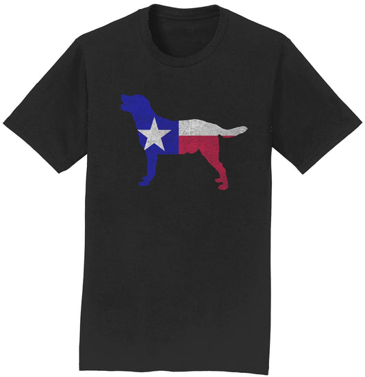 Texas Flag Pattern Lab Silhouette - Adult Unisex T-Shirt