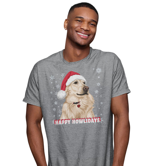 Happy Howlidays Santa Golden - Adult Unisex T-Shirt