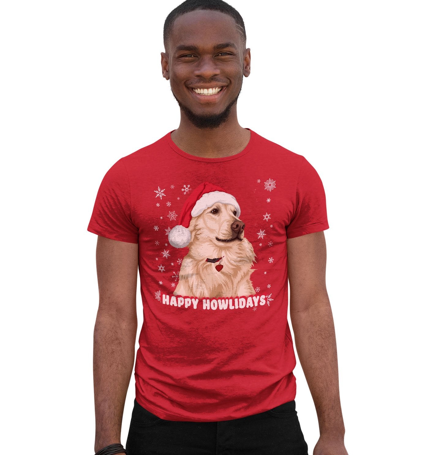 Happy Howlidays Santa Golden - Adult Unisex T-Shirt