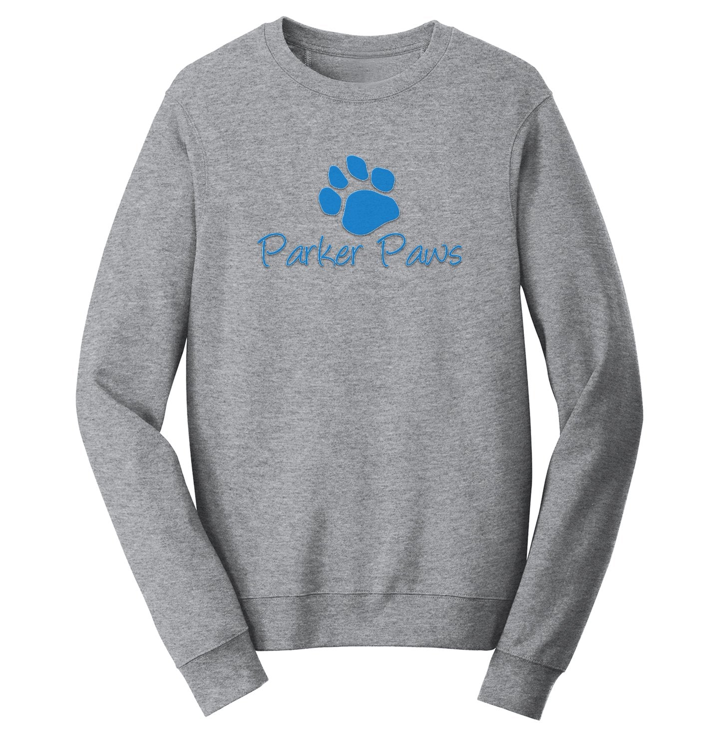 Parker Paws Blue Paw Print Logo - Adult Unisex Crewneck Sweatshirt