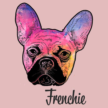 Colorful Frenchie Headshot - Women's Fitted T-Shirt