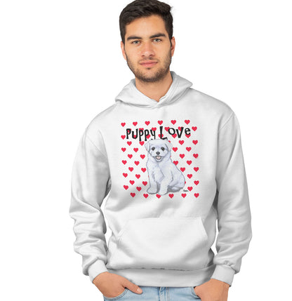 Animal Pride - Maltese Puppy Love - Adult Unisex Hoodie Sweatshirt