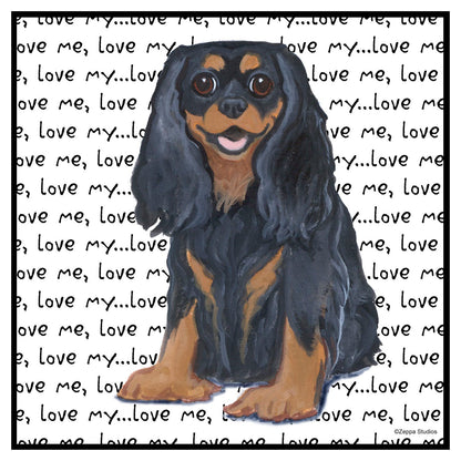 Black & Tan Cavalier Love Text - Women's Fitted T-Shirt