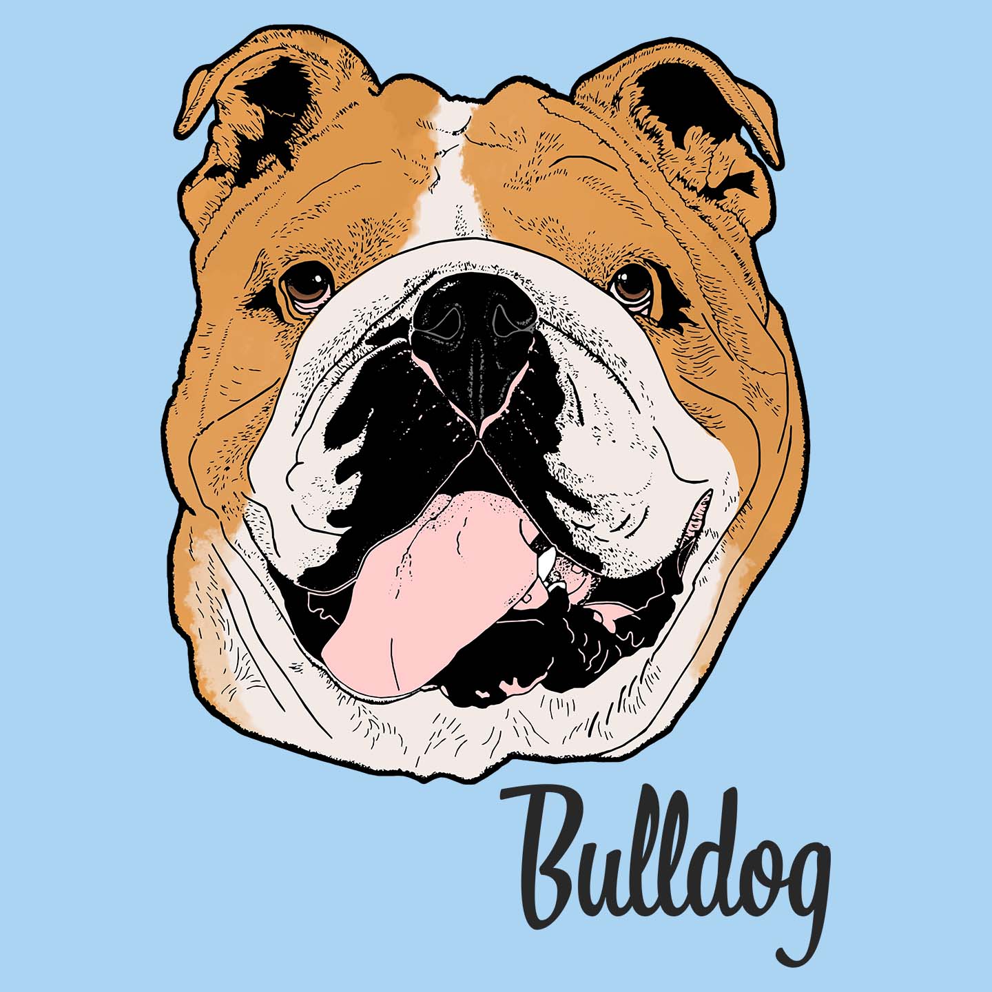 Bulldog Headshot - Women's Fitted T-Shirt