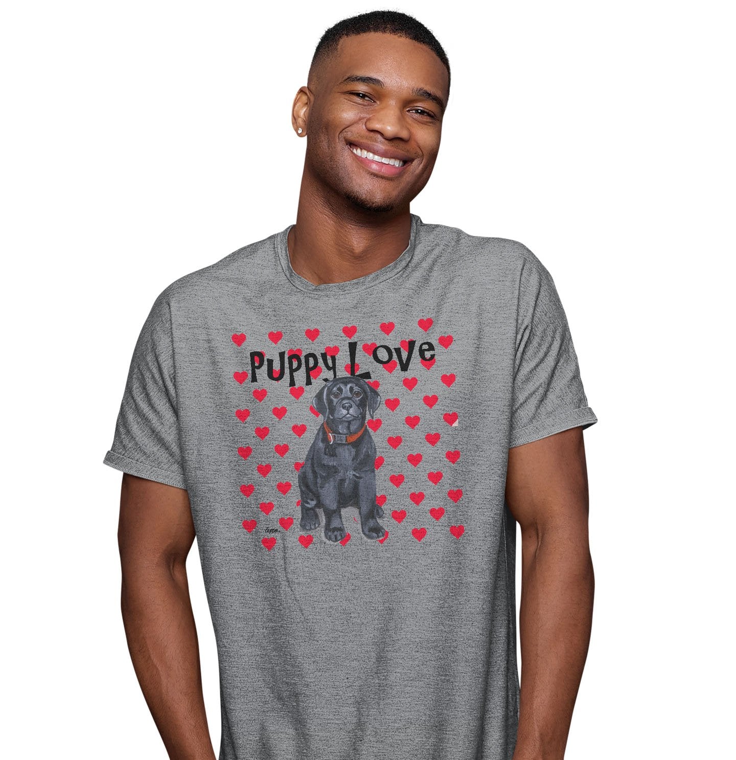 Black Lab Puppy Love - Adult Unisex T-Shirt