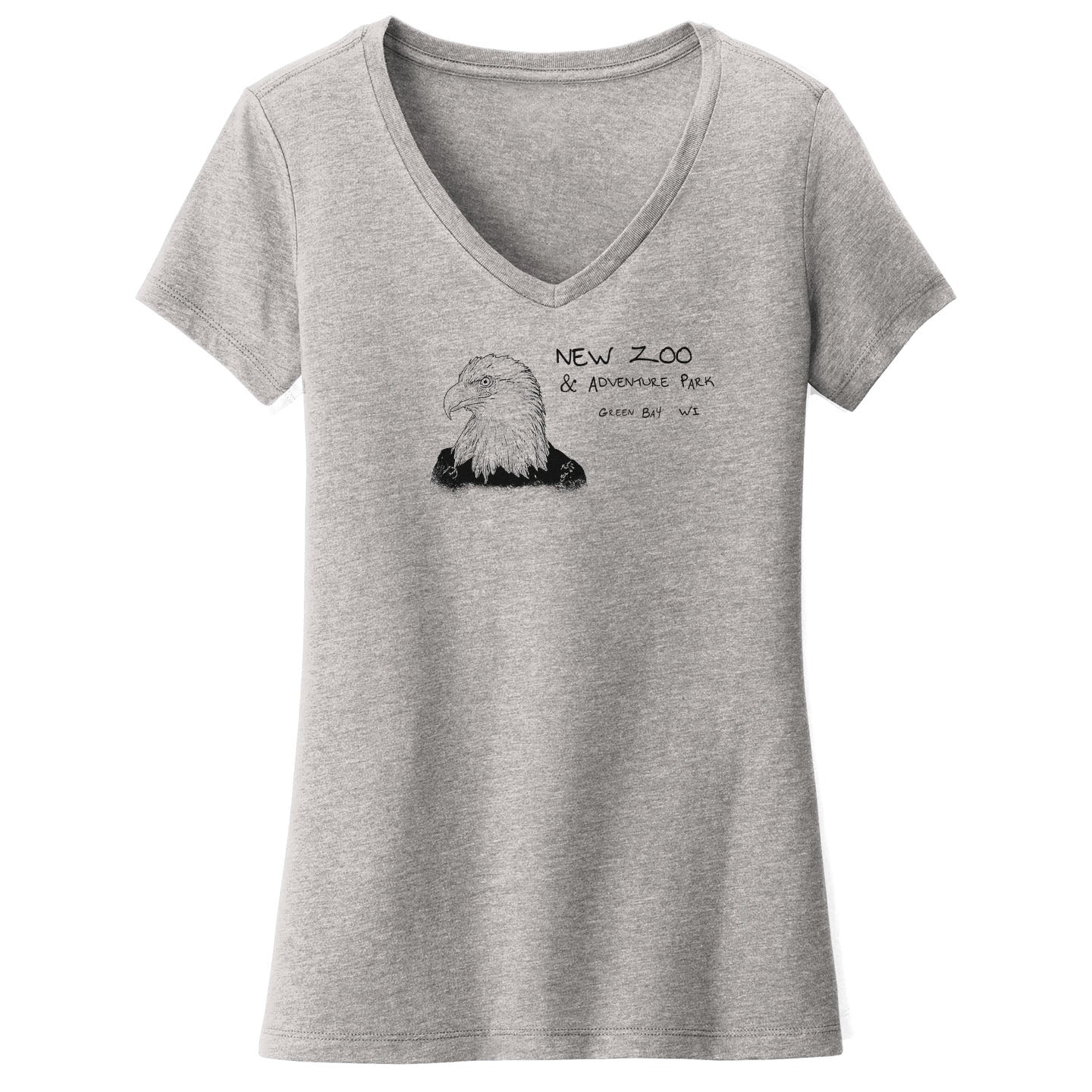 NEW Zoo Bald Eagle Outline - Women's V-Neck T-Shirt