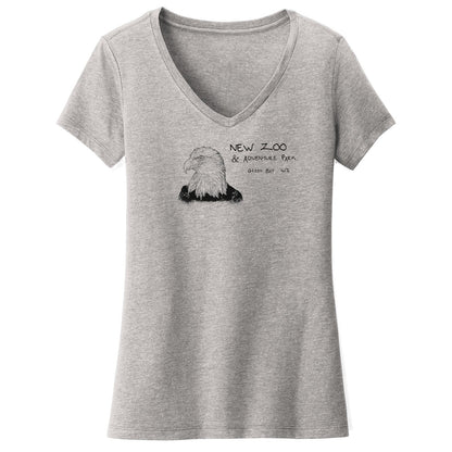 NEW Zoo Bald Eagle Outline - Women's V-Neck T-Shirt