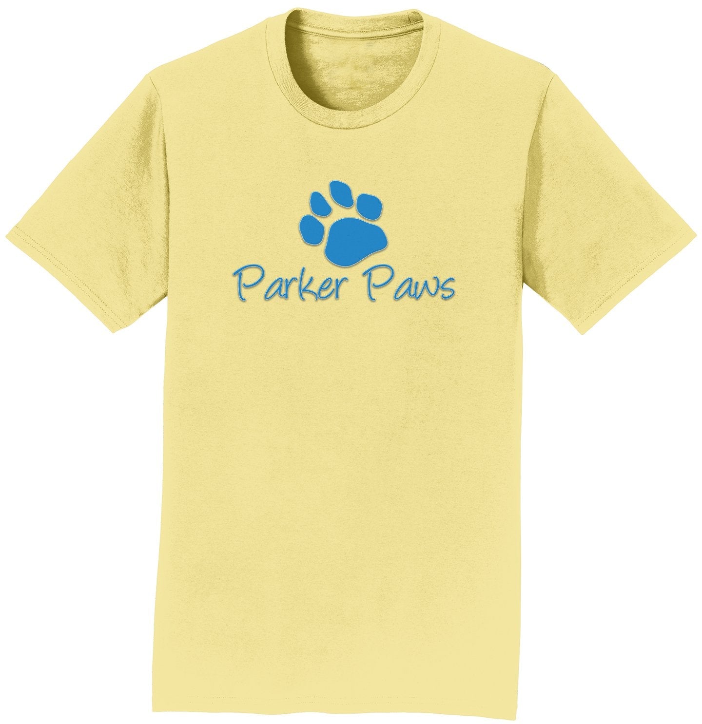 Parker Paws Blue Paw Print Logo - Adult Unisex T-Shirt