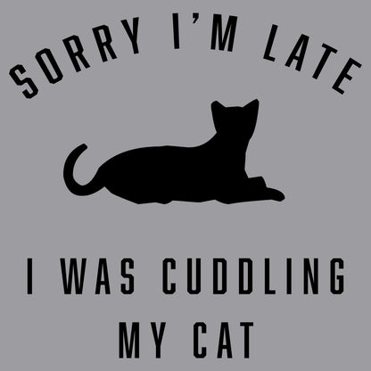 Sorry I'm Late Cat Cuddling Silhouette - Adult Unisex Crewneck Sweatshirt