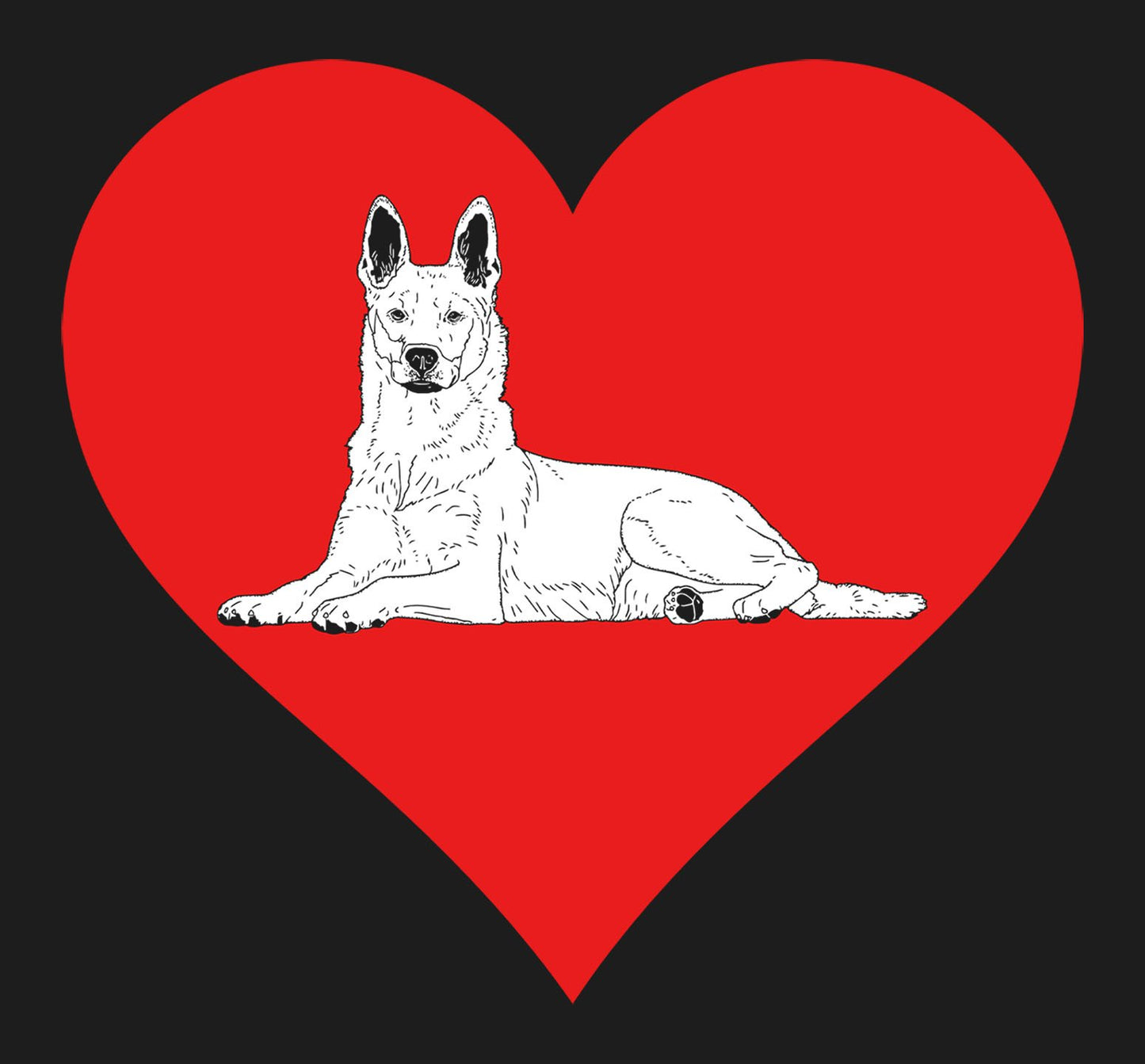 Carolina Dog on Heart Left Chest - Women's Full-Zip Hoodie Sweatshirt