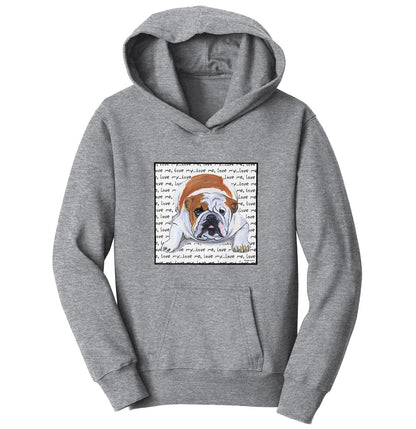 Bulldog Love Text - Kids' Unisex Hoodie Sweatshirt