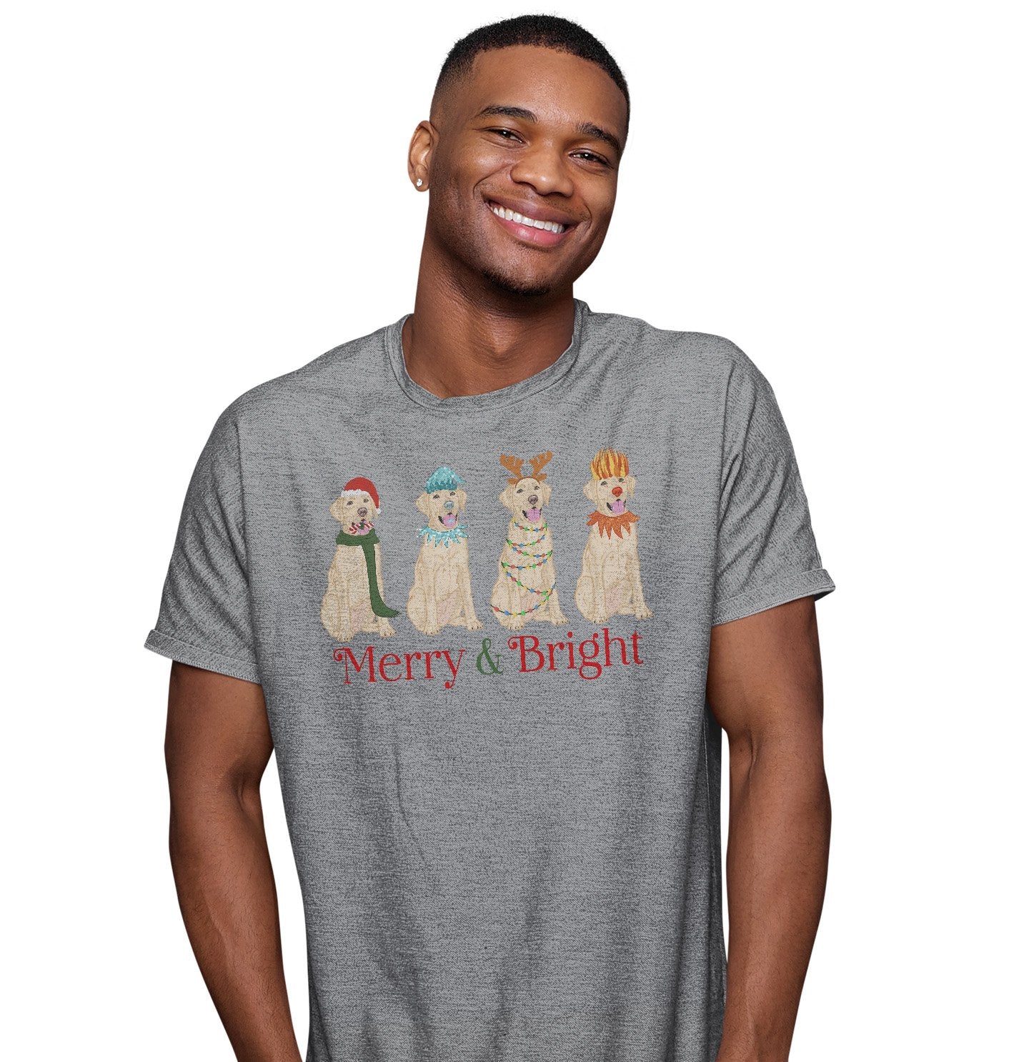 Yellow Lab Christmas Line Up - Adult Unisex T-Shirt