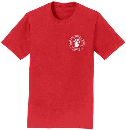 Golden Retriever Rescue of Michigan White Left Chest Logo - Adult Unisex T-Shirt