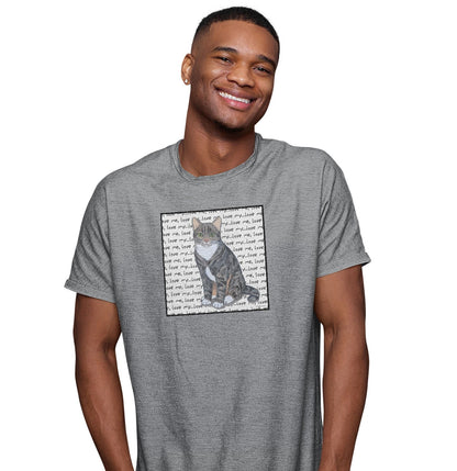 Tabby Love Text - Adult Unisex T-Shirt