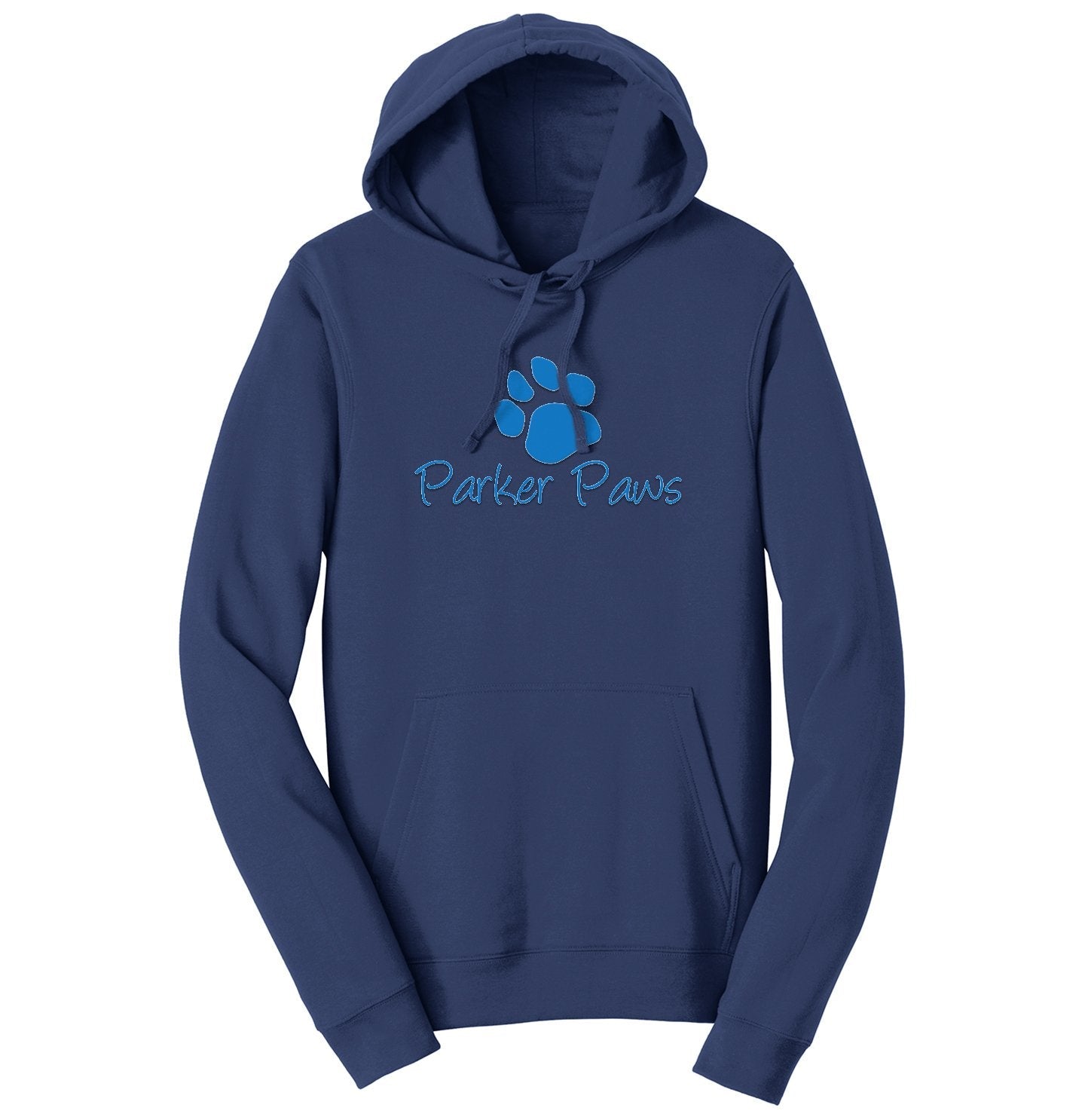 Parker Paws Blue Paw Print Logo - Adult Unisex Hoodie Sweatshirt