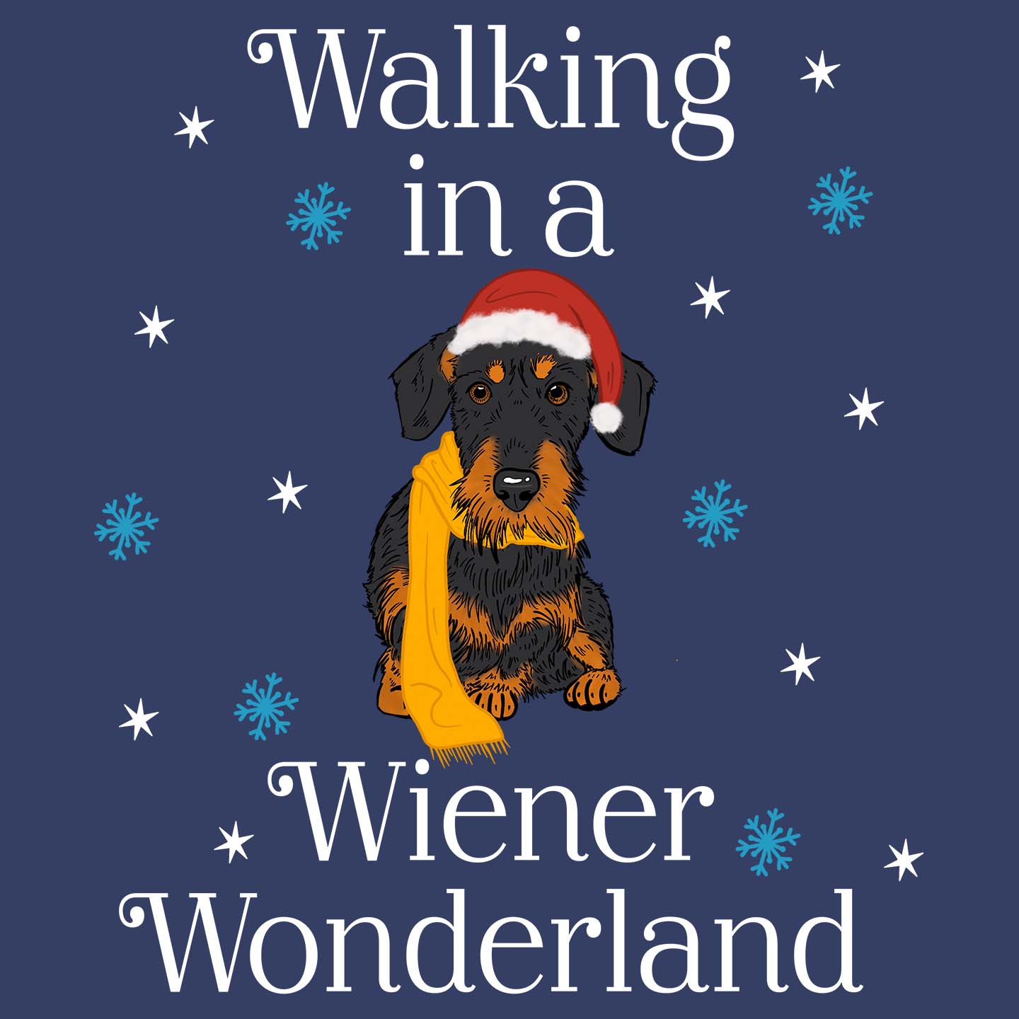 Wire Haired Wiener Wonderland - Adult Unisex Long Sleeve T-Shirt