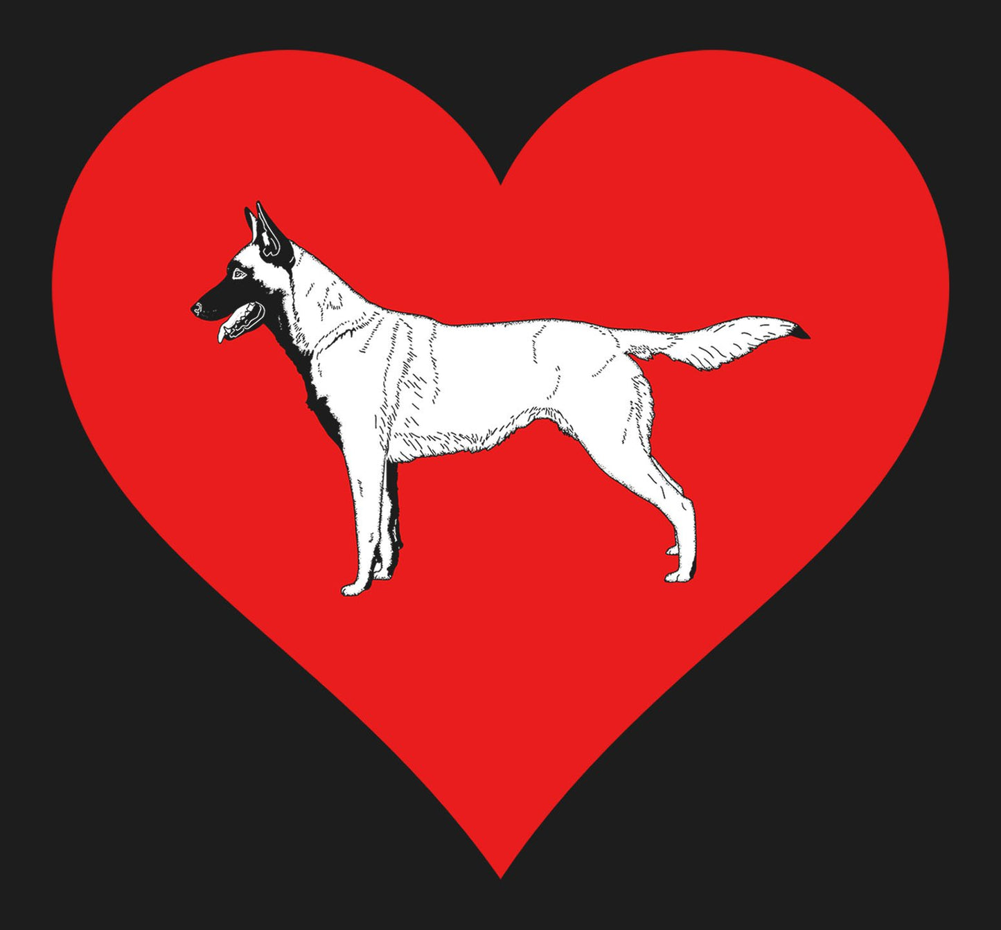 Belgian Malinois on Heart Left Chest - Women's Full-Zip Hoodie Sweatshirt