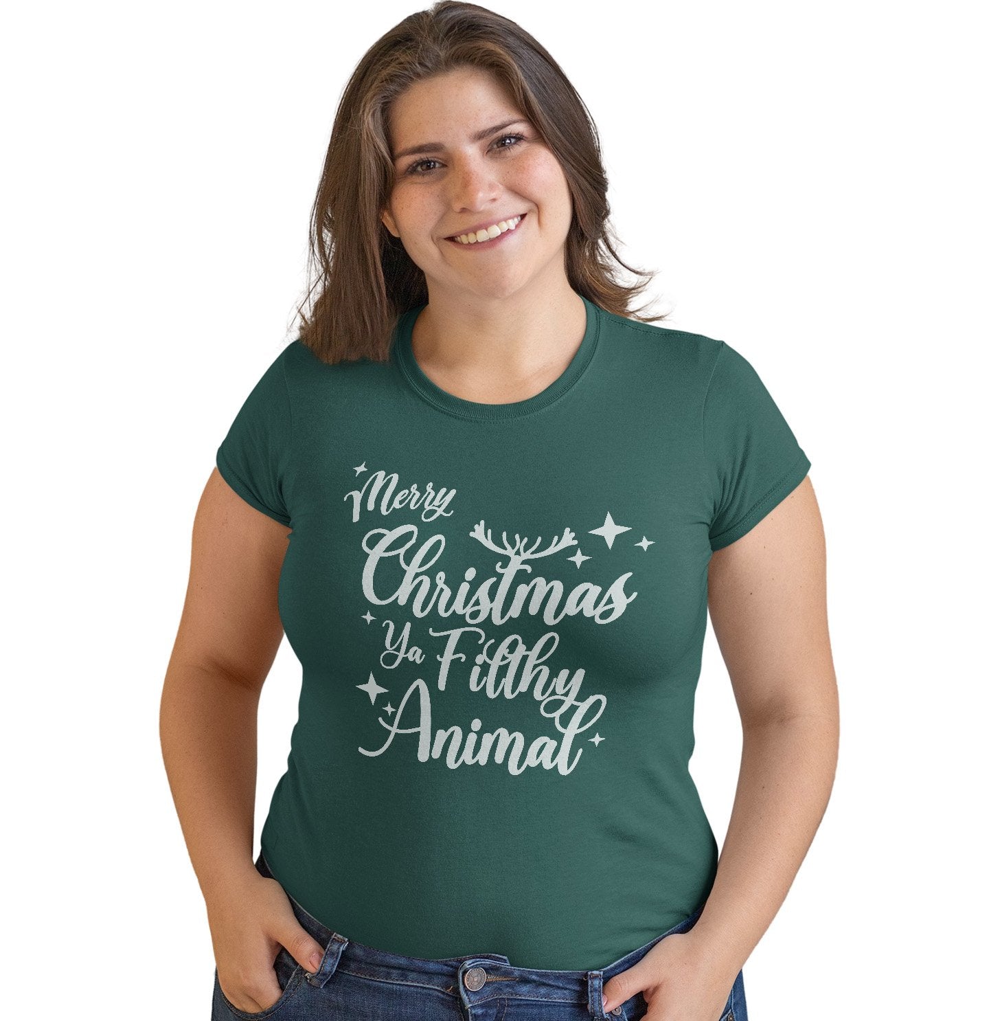 Merry Christmas ya Filthy Animal - Women's Fitted T-Shirt