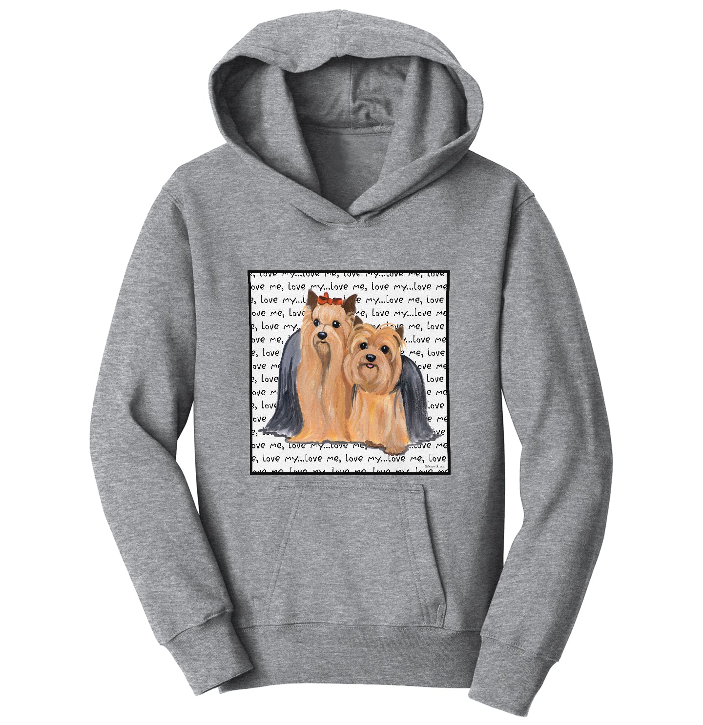 Animal Pride - Yorkie Love Text - Kids' Unisex Hoodie Sweatshirt