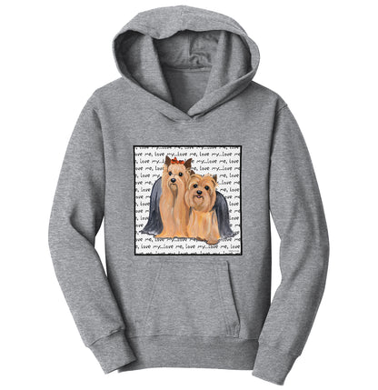 Animal Pride - Yorkie Love Text - Kids' Unisex Hoodie Sweatshirt