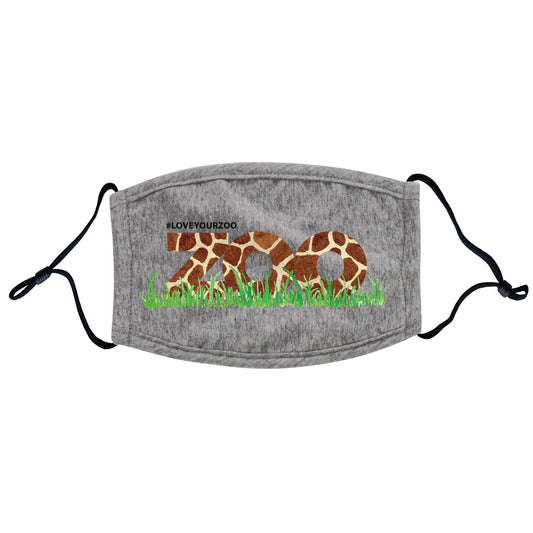 Love Your Zoo - Giraffe Pattern Face Mask - Adjustable Ear Loops, Reusable & Washable, Cloth - Animal Pride