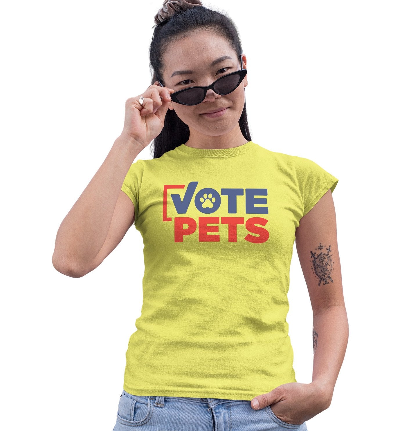 Vote Pets Stacked Logo - Women's Fitted T-Shirt