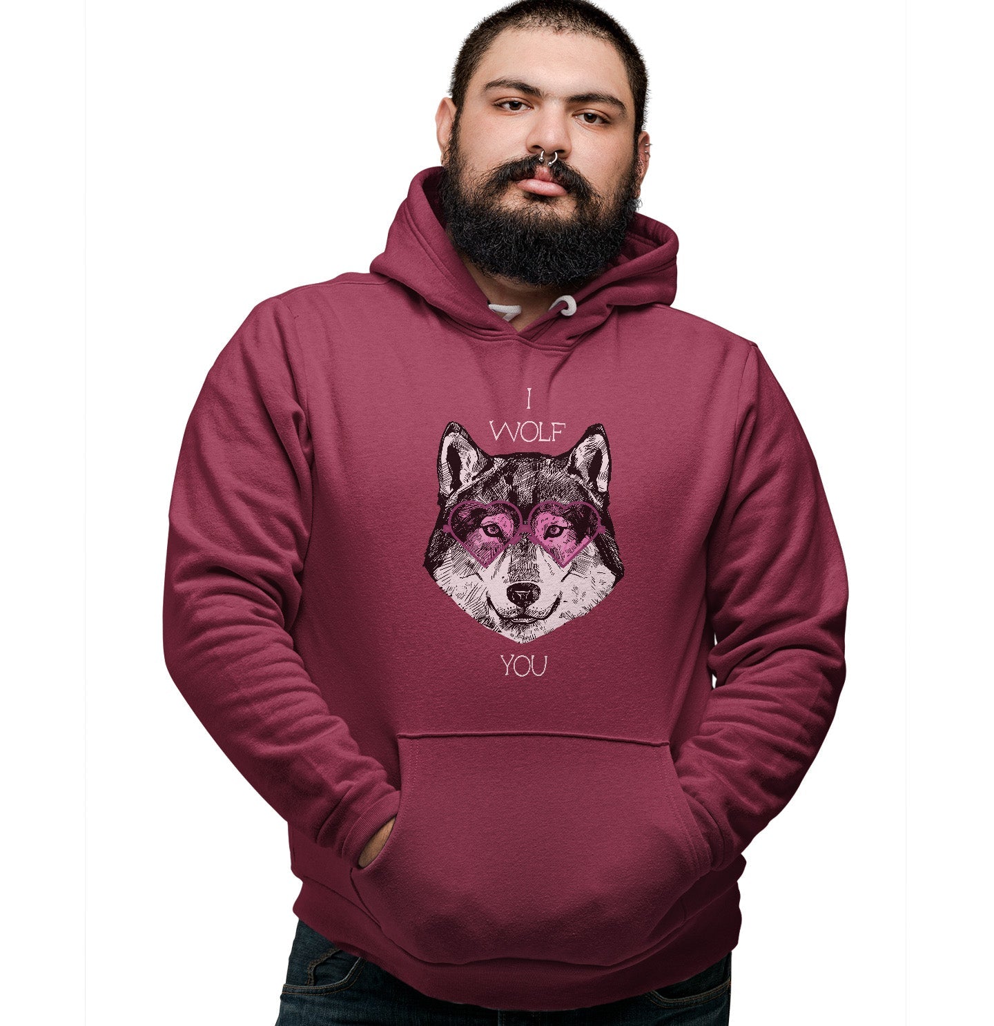 Animal Pride - I Wolf You - Adult Unisex Hoodie Sweatshirt