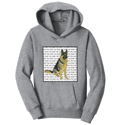 Animal Pride - German Shepherd Love Text  - Kids' Unisex Hoodie Sweatshirt