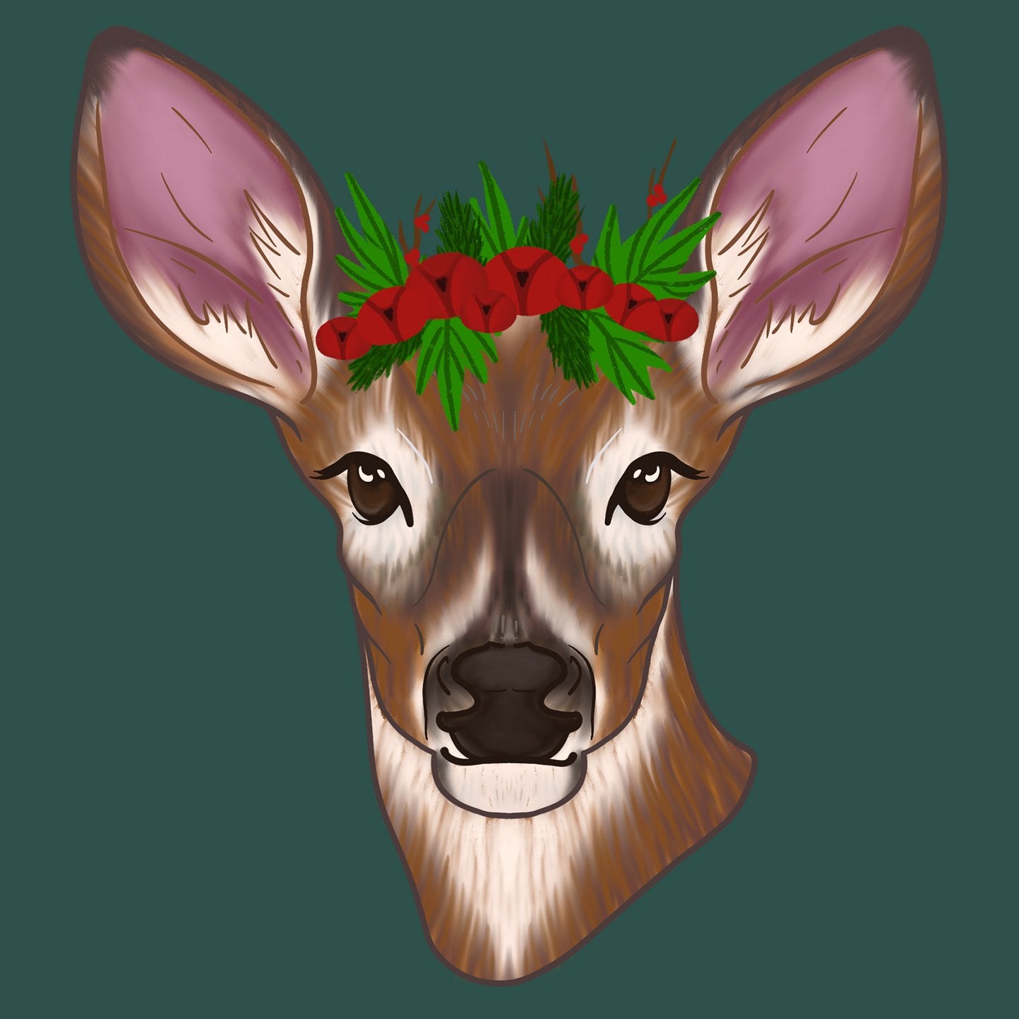 Christmas Doe - Women's Fitted T-Shirt