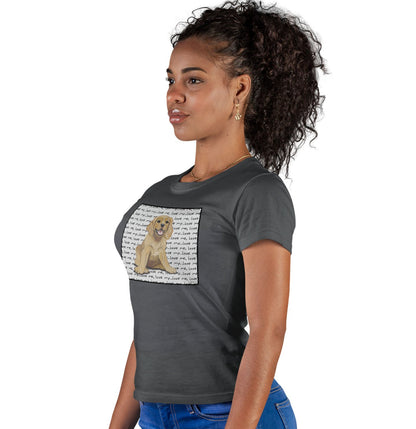 American Cocker Spaniel Puppy Love Text - Women's Fitted T-Shirt