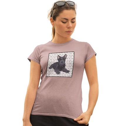 Scottie Puppy Love Text - Women's Fitted T-Shirt