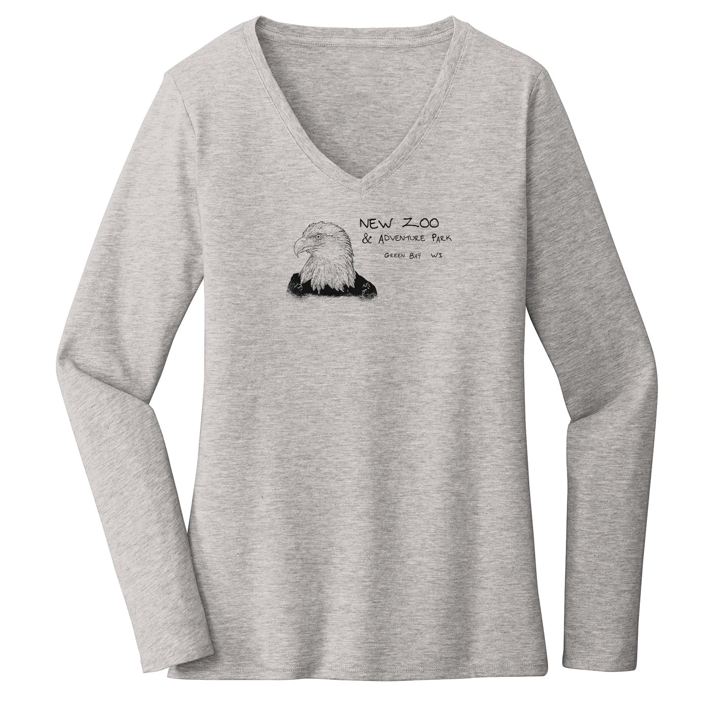 NEW Zoo Bald Eagle Outline - Women's V-Neck Long Sleeve T-Shirt