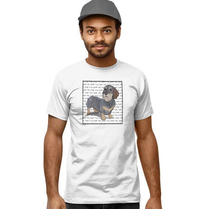 Wire Haired Dachshund Love Text - Adult Unisex T-Shirt