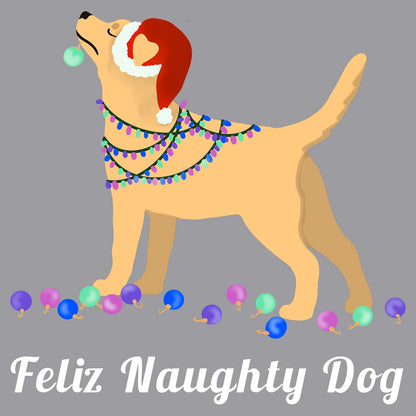 Feliz Naughty Dog Yellow Lab - Adult Unisex T-Shirt