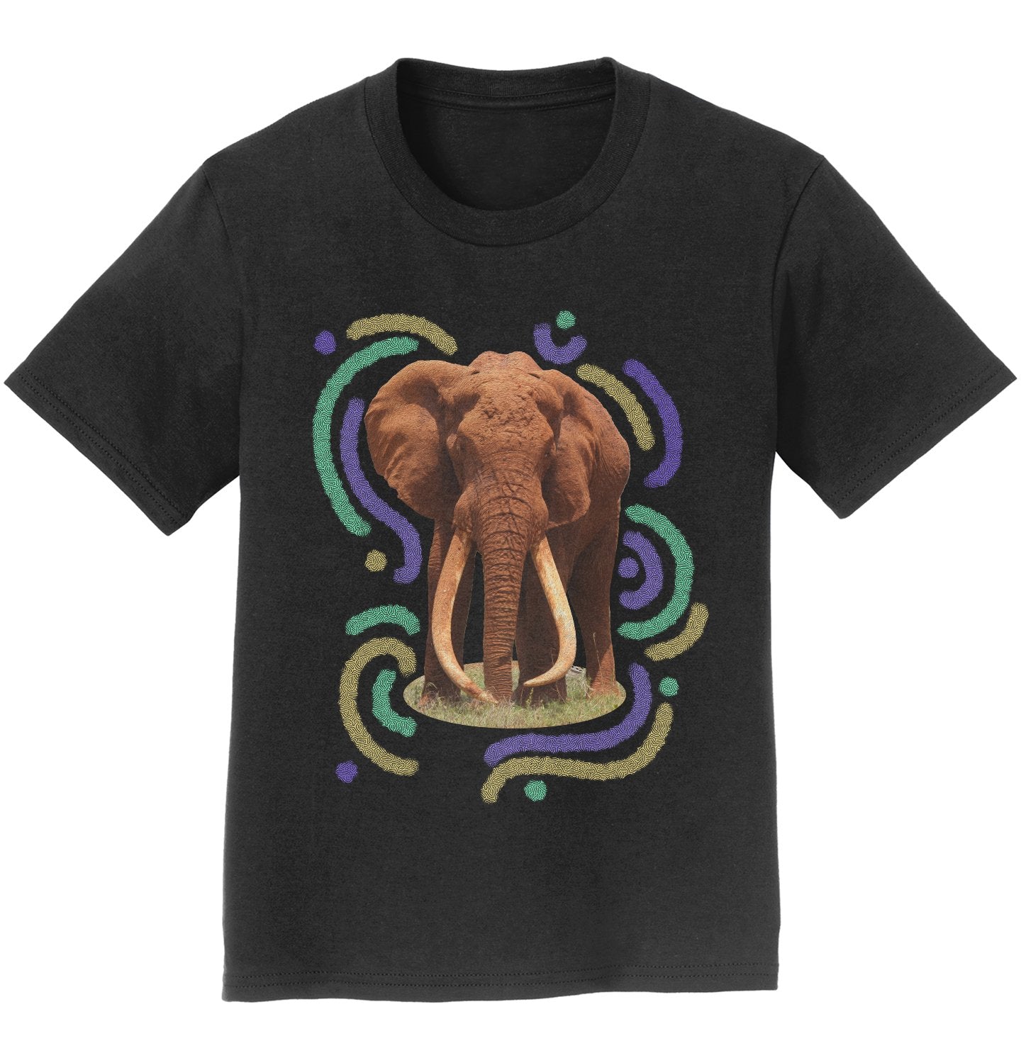 Wiggly Lines Elephant - Kids' Unisex T-Shirt