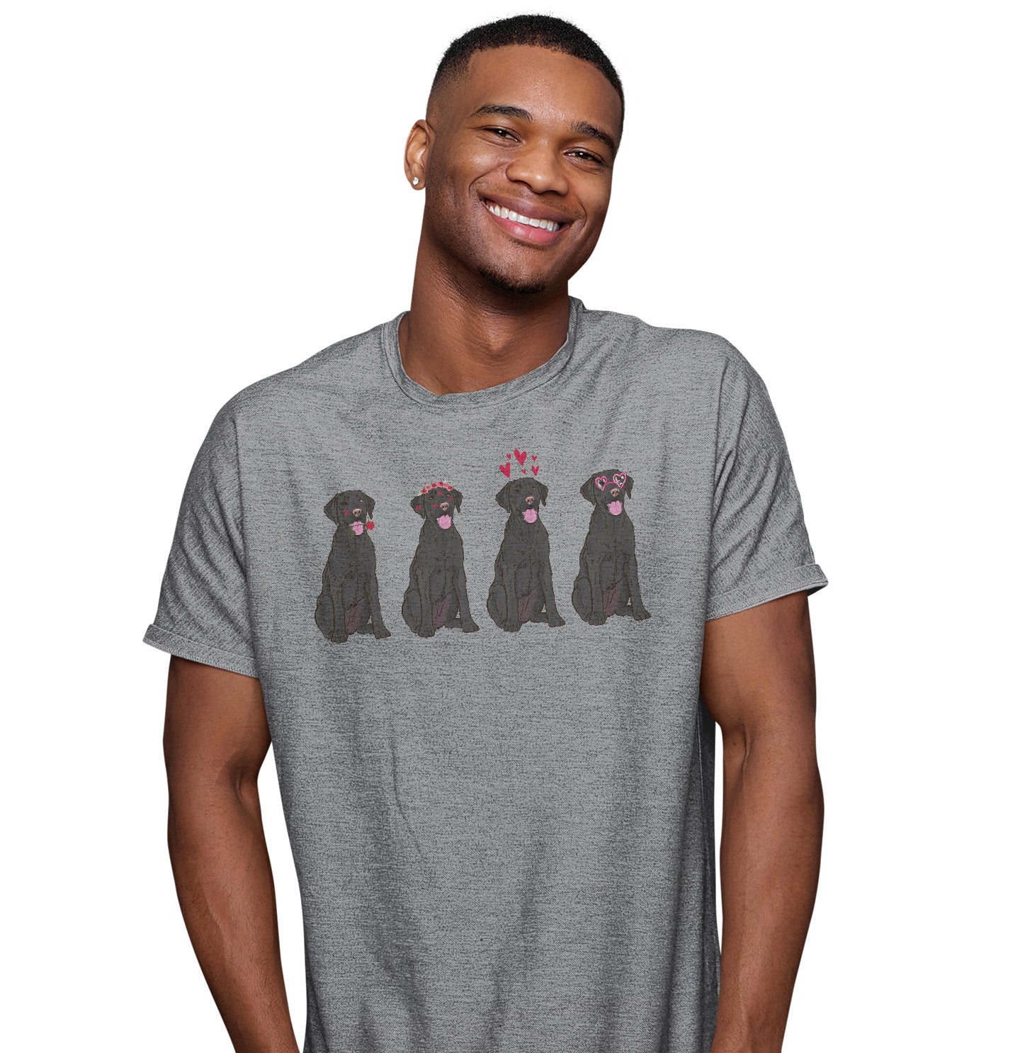 Black Lab Love Line Up - Adult Unisex T-Shirt