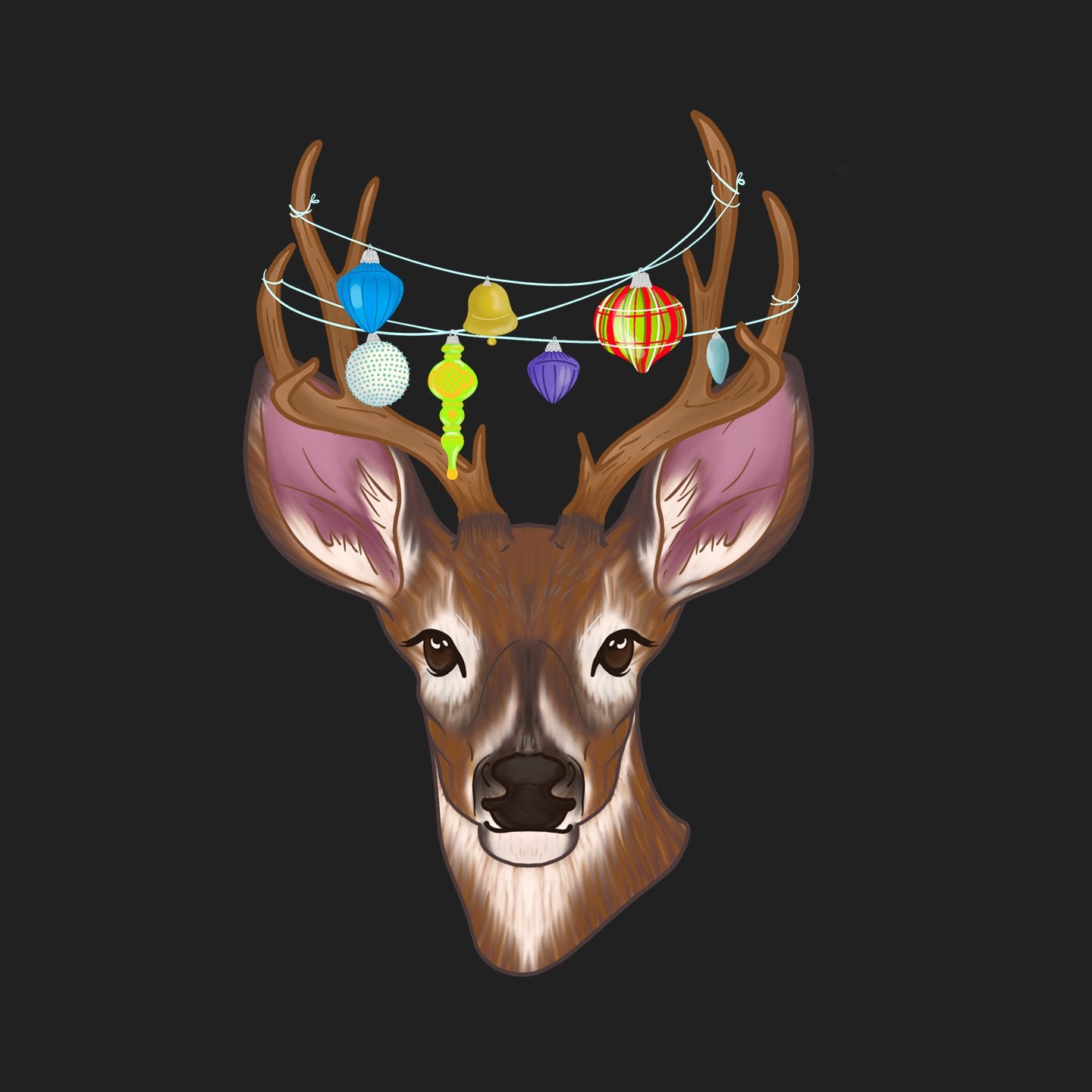 Christmas Buck Head - Adult Adjustable Face Mask