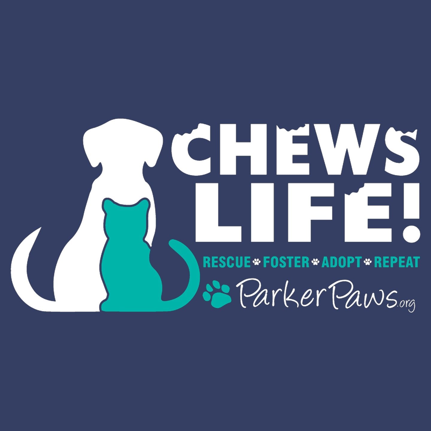 Parker Paws Logo Chews Life - Adult Unisex Crewneck Sweatshirt