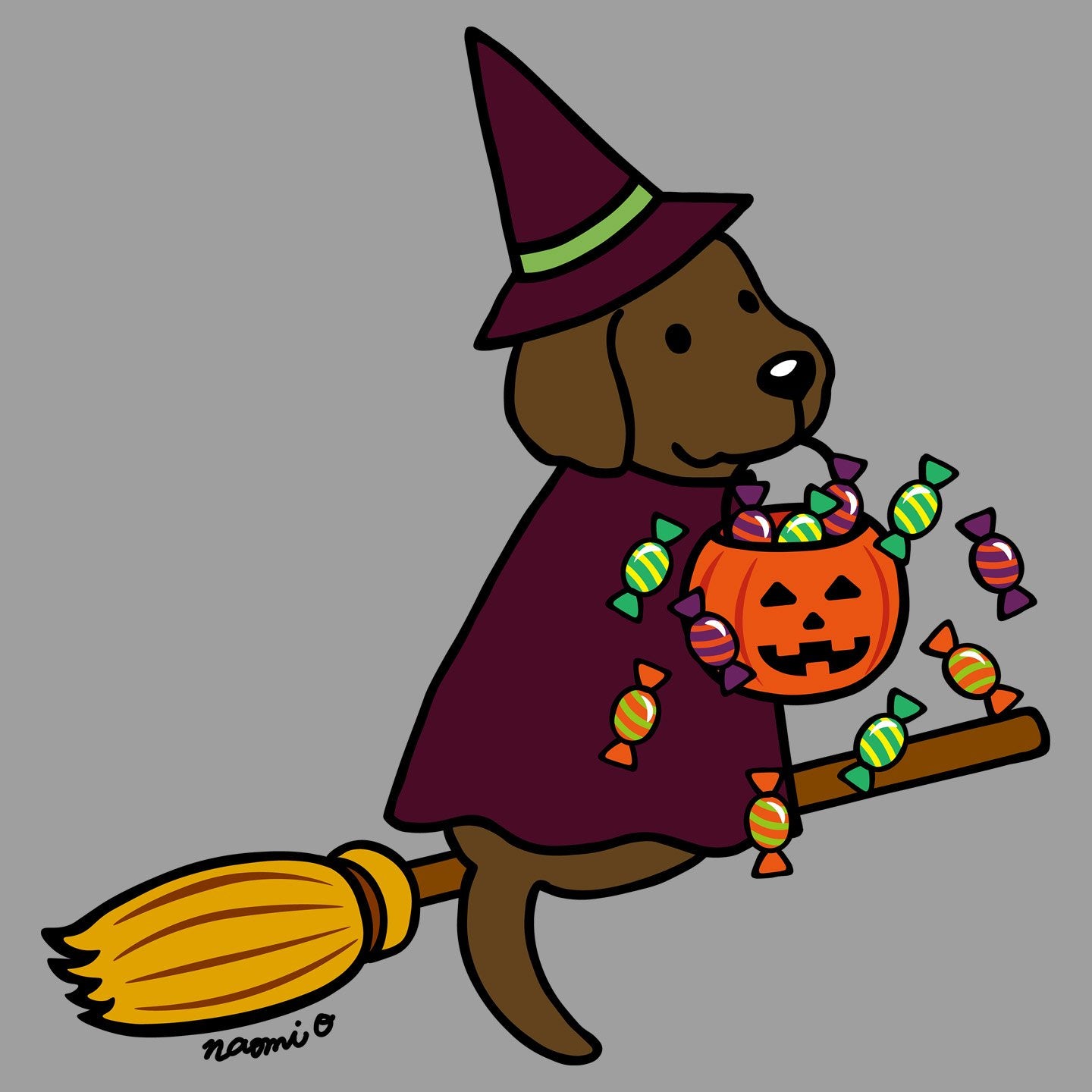 Chocolate Lab Witch - Adult Tri-Blend T-Shirt