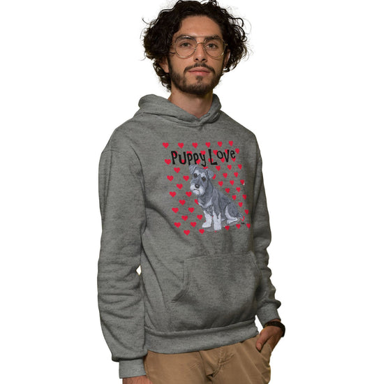Animal Pride - Schnauzer Puppy Love - Adult Unisex Hoodie Sweatshirt