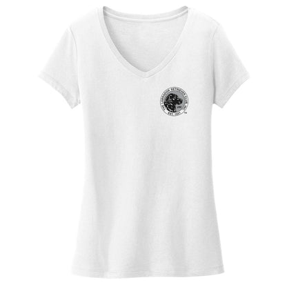 LRC Left Chest Black & White Logo - Women's V-Neck T-Shirt