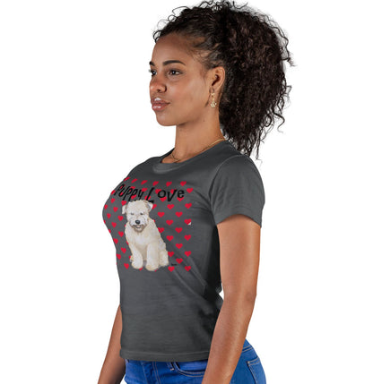 Wheaten Terrier Puppy Love - Women's Fitted T-Shirt