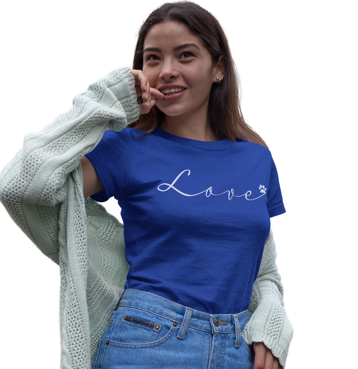 Love Script Paw - Women's Fitted T-Shirt