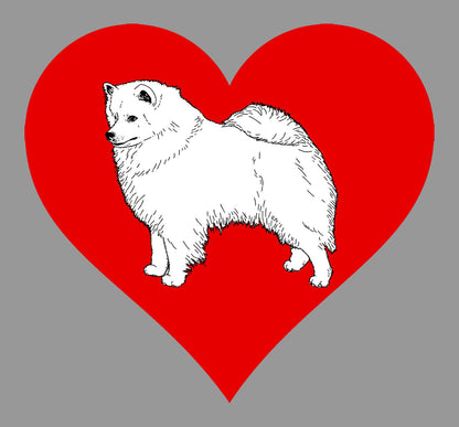 American Eskimo on Heart Left Chest - Women's Full-Zip Hoodie Sweatshirt