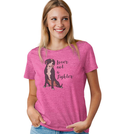 Black & White Pit Bull Lover Not Fighter - Women's Tri-Blend T-Shirt