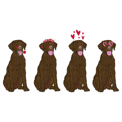 Chocolate Lab Love Line Up - Women's V-Neck T-Shirt